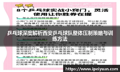 乒乓球深度解析西安乒乓球队整体压制策略与训练方法