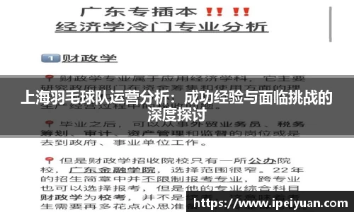 上海羽毛球队运营分析：成功经验与面临挑战的深度探讨